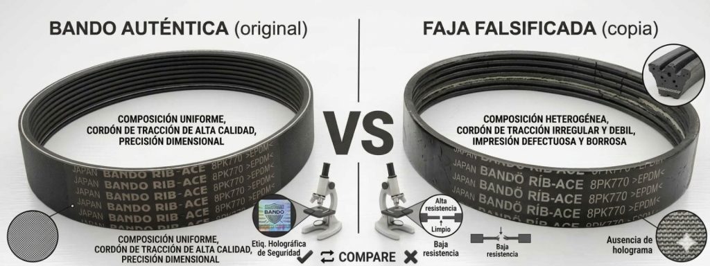 Cómo identificar una faja BANDO original vs falsa