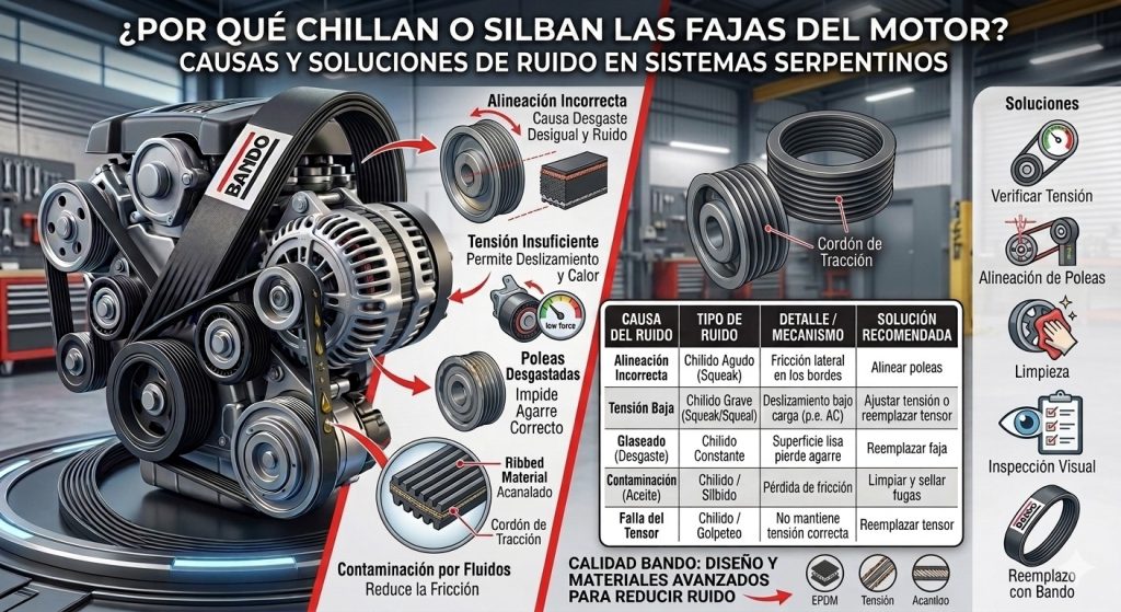 Por que chillan las fajas del motor